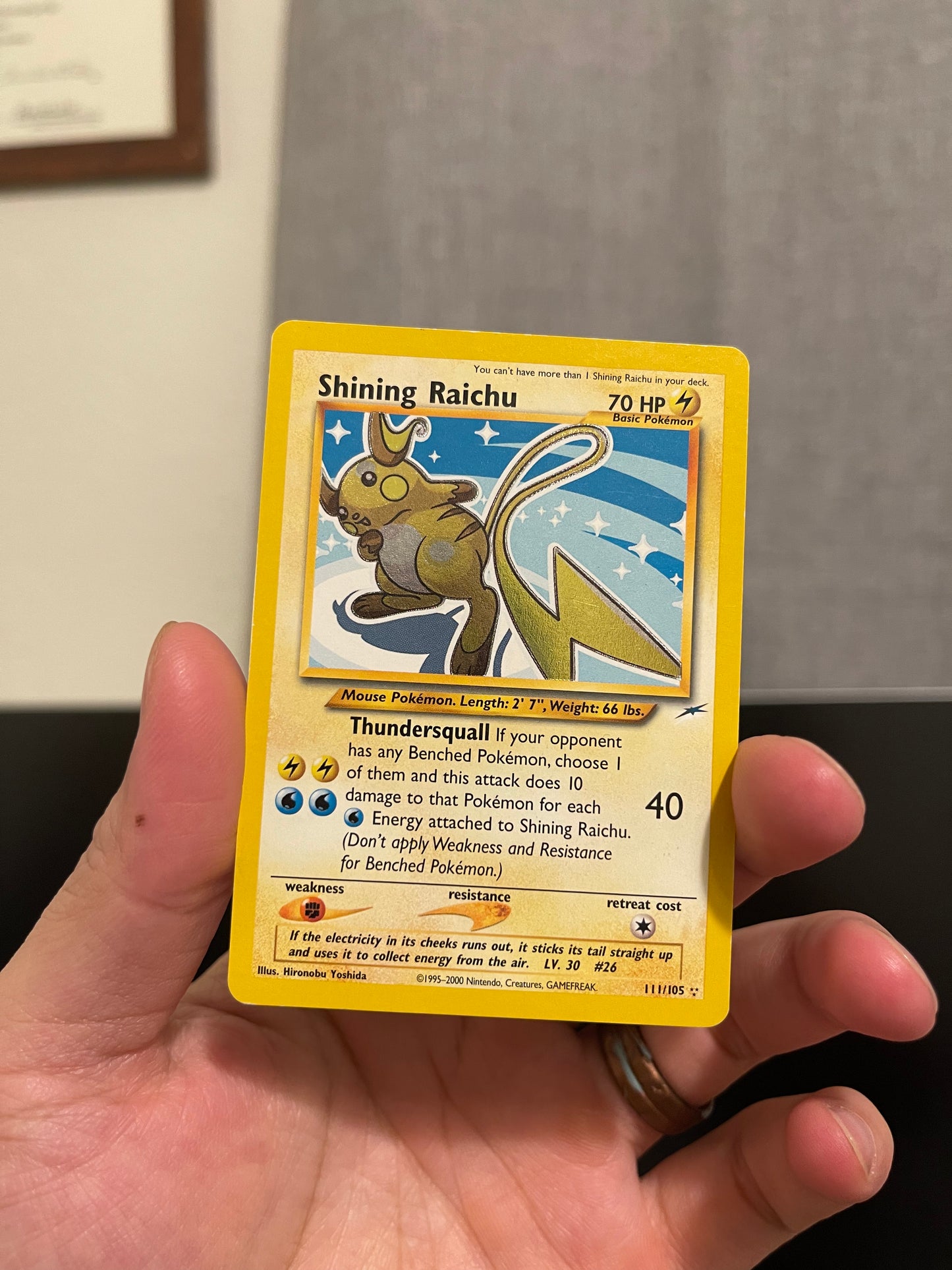 Shining Raichu Holo Neo Destiny