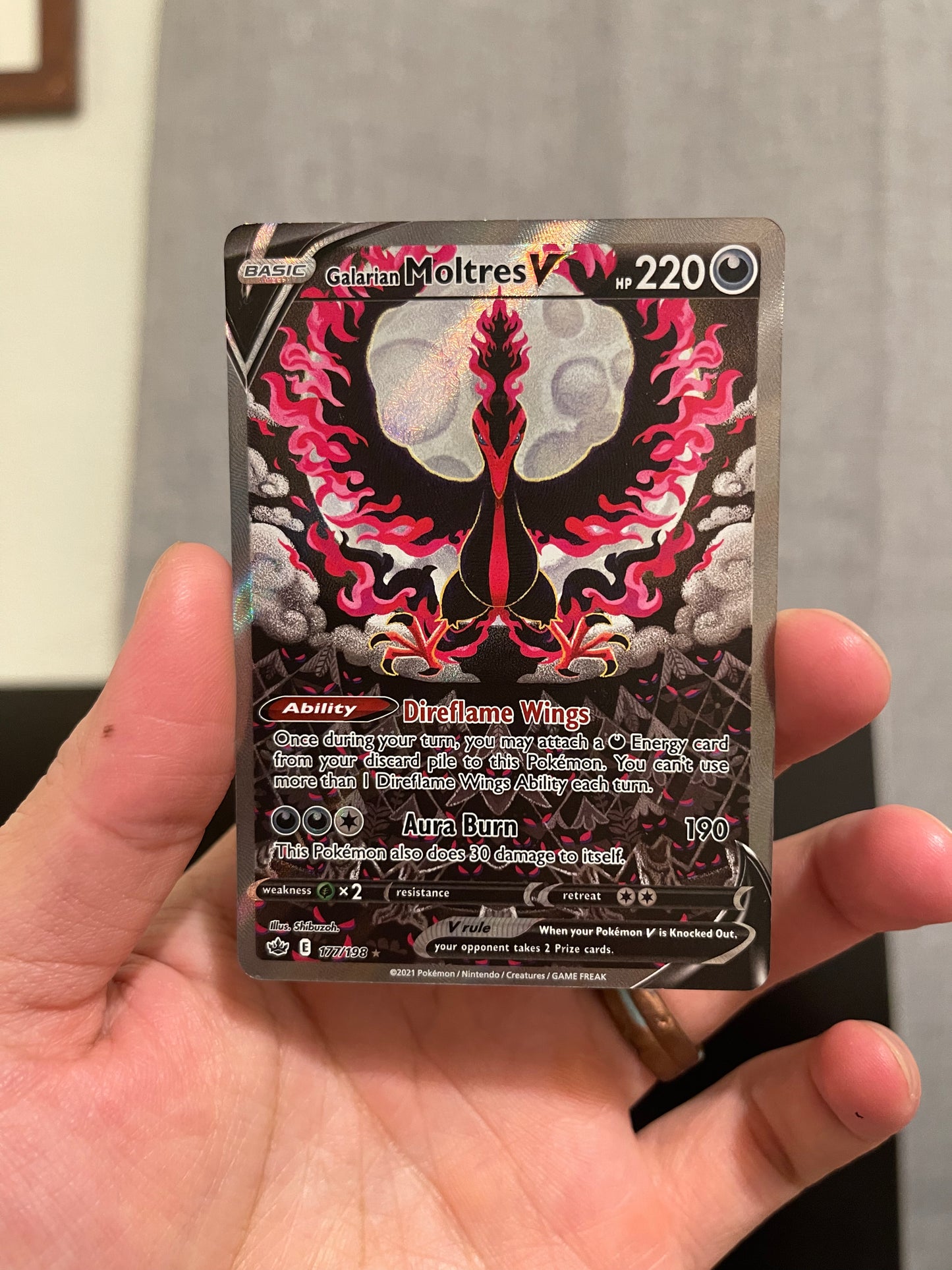 Galarian Moltres V Alternate Art Chilling Reign